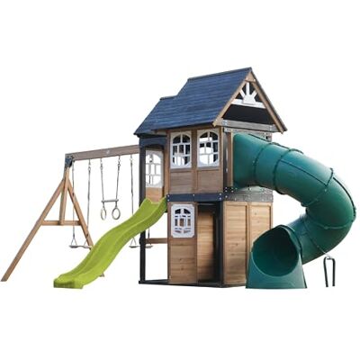 AXI Noud Aire De Jeux en Bois, 2 Balançoires, Toboggan Tubulaire Et Toboggan Vert Citron Maisonnette XXL pour Enfants avec Structure d'escalade Et Trapèze pour Le Jardin - Publicité AXI Noud Aire De Jeux en Bois, 2 Balançoires, Toboggan Tubulaire Et Toboggan Vert Citron Maisonnette XXL pour Enfants avec Structure d'escalade Et Trapèze pour Le Jardin - Publicité