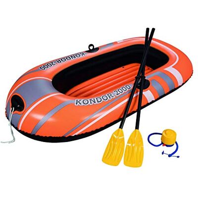 Bestway – Kit Bateau 198 x 122 cm – Bateau pneumatique avec Pompe à air et pagaie - Publicité Bestway – Kit Bateau 198 x 122 cm – Bateau pneumatique avec Pompe à air et pagaie - Publicité