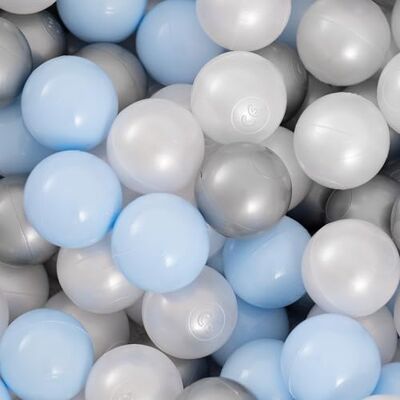 MISIOO Lot de 300 balles pour Piscine à balles 6 cm Bleu Perle Argent Balles Souples et Non Toxiques Jouet pour bébé Parfait pour Le Jeu créatif et Le développement de la motricité - Publicité MISIOO Lot de 300 balles pour Piscine à balles 6 cm Bleu Perle Argent Balles Souples et Non Toxiques Jouet pour bébé Parfait pour Le Jeu créatif et Le développement de la motricité - Publicité