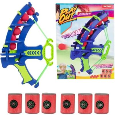 Toi-Toys Ensemble de jouets arbalète avec balles en mousse et cibles - Publicité Toi-Toys Ensemble de jouets arbalète avec balles en mousse et cibles - Publicité
