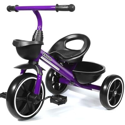 KRIDDO Tricycle Enfant 3 Ans, Vélo Enfant de 24 Mois à 5 Ans, Tricycle bébé de 2,5 à 5 Ans, Cadeau tricycles pour Tout-Petits pour Les 2-4 Ans, Violet - Publicité KRIDDO Tricycle Enfant 3 Ans, Vélo Enfant de 24 Mois à 5 Ans, Tricycle bébé de 2,5 à 5 Ans, Cadeau tricycles pour Tout-Petits pour Les 2-4 Ans, Violet - Publicité
