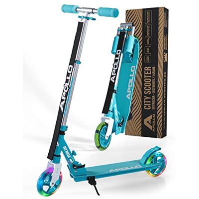Apollo LED Skyracer – Trottinette Urbaine à Suspension avec Roues LED 145 mm, modèle Pliable et réglable en Hauteur pour Enfants et Adolescents, adaptée au Freestyle - Publicité Apollo LED Skyracer – Trottinette Urbaine à Suspension avec Roues LED 145 mm, modèle Pliable et réglable en Hauteur pour Enfants et Adolescents, adaptée au Freestyle - Publicité