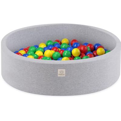 MISIOO Piscine Sèche Smart 90x30 cm Ronde pour bébés et Tout-Petits Gris Clair avec 200 balles colorées (Gris : Multicolore) - Publicité MISIOO Piscine Sèche Smart 90x30 cm Ronde pour bébés et Tout-Petits Gris Clair avec 200 balles colorées (Gris : Multicolore) - Publicité