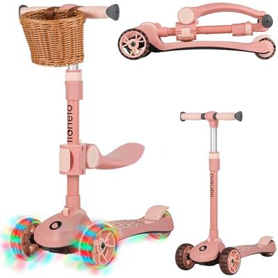 lionelo Franky 2en1 Trottinette d'équilibre pour Enfants de 3 Ans à 50 kg Patinette de 1 an à 20 kg Roues LED Réglable en Hauteur, Plateforme Antidérapante, Panier (Rose) - Publicité lionelo Franky 2en1 Trottinette d'équilibre pour Enfants de 3 Ans à 50 kg Patinette de 1 an à 20 kg Roues LED Réglable en Hauteur, Plateforme Antidérapante, Panier (Rose) - Publicité