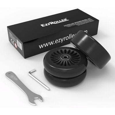 EzyRoller Roue de rechange en polyuréthane avec outils de rechange pour véhicule d'enfant, trike, véhicule amusant (noir) - Publicité EzyRoller Roue de rechange en polyuréthane avec outils de rechange pour véhicule d'enfant, trike, véhicule amusant (noir) - Publicité