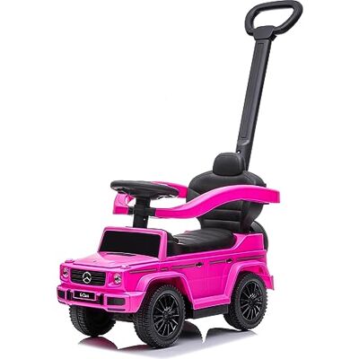 Sun Voiture à Pousser Mercedes Benz G avec Licence dès 12 Mois avec Volant avec Son, siège et Roues en Plastique, Barre de poussée, Compartiment de Rangement sous Le siège (Rose) - Publicité Sun Voiture à Pousser Mercedes Benz G avec Licence dès 12 Mois avec Volant avec Son, siège et Roues en Plastique, Barre de poussée, Compartiment de Rangement sous Le siège (Rose) - Publicité