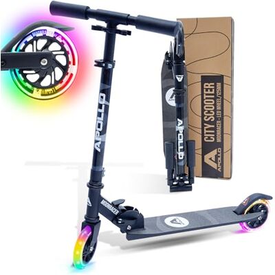 Apollo Trottinette Enfants LED Moonracer Trottinette pour Enfants avec Suspension Trottinette Pliable Enfant Trottinette City à Partir de 4 Ans Réglable - Publicité Apollo Trottinette Enfants LED Moonracer Trottinette pour Enfants avec Suspension Trottinette Pliable Enfant Trottinette City à Partir de 4 Ans Réglable - Publicité