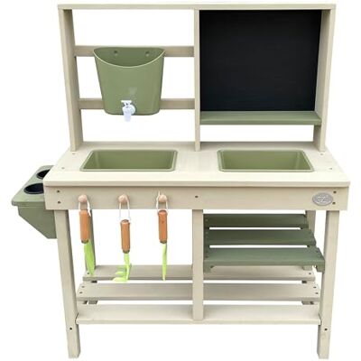 AXI Sev Table Sable Et Eau en Bois Grise/Verte Cuisine De Boue pour Enfant Multifonctionnelle/Accessoires 3 Pièces Comprenant des Outils De Jardinage 85,5 X 32,2 X 96 Cm - Publicité AXI Sev Table Sable Et Eau en Bois Grise/Verte Cuisine De Boue pour Enfant Multifonctionnelle/Accessoires 3 Pièces Comprenant des Outils De Jardinage 85,5 X 32,2 X 96 Cm - Publicité