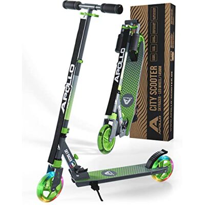 Apollo LED Skyracer – Trottinette Urbaine à Suspension avec Roues LED 145 mm, modèle Pliable et réglable en Hauteur pour Enfants et Adolescents, adaptée au Freestyle - Publicité Apollo LED Skyracer – Trottinette Urbaine à Suspension avec Roues LED 145 mm, modèle Pliable et réglable en Hauteur pour Enfants et Adolescents, adaptée au Freestyle - Publicité