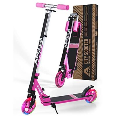 Apollo LED Skyracer – Trottinette Urbaine à Suspension avec Roues LED 145 mm, modèle Pliable et réglable en Hauteur pour Enfants et Adolescents, adaptée au Freestyle - Publicité Apollo LED Skyracer – Trottinette Urbaine à Suspension avec Roues LED 145 mm, modèle Pliable et réglable en Hauteur pour Enfants et Adolescents, adaptée au Freestyle - Publicité