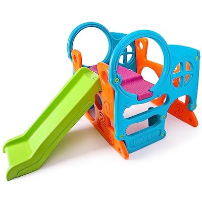 Feber Centre d'Activités avec Toboggan, Couleurs Résistantes à la Lumière du Soleil et à la Température, Robuste et Facile à Assembler, Poids 13 kg, pour 2 Ans et Plus, Famosa (800010247) - Publicité Feber Centre d'Activités avec Toboggan, Couleurs Résistantes à la Lumière du Soleil et à la Température, Robuste et Facile à Assembler, Poids 13 kg, pour 2 Ans et Plus, Famosa (800010247) - Publicité