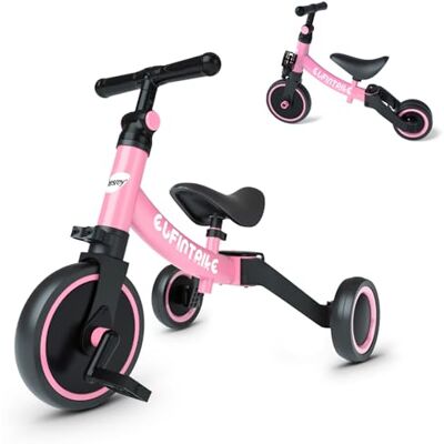 besrey 5 en 1 Tricycle Enfant,bébé évolutif 1-4 Ans,Vélo Draisienne, sans Pédale, Rose - Publicité besrey 5 en 1 Tricycle Enfant,bébé évolutif 1-4 Ans,Vélo Draisienne, sans Pédale, Rose - Publicité