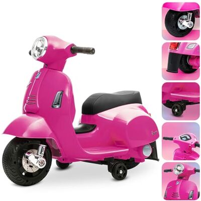 Sun Vespa Voiture Electrique Enfant de 2 Ans 6 Volts Rose foncé Vespa Enfant avec Sons et lumières intégrés, Velo Electrique Enfant - Publicité Sun Vespa Voiture Electrique Enfant de 2 Ans 6 Volts Rose foncé Vespa Enfant avec Sons et lumières intégrés, Velo Electrique Enfant - Publicité