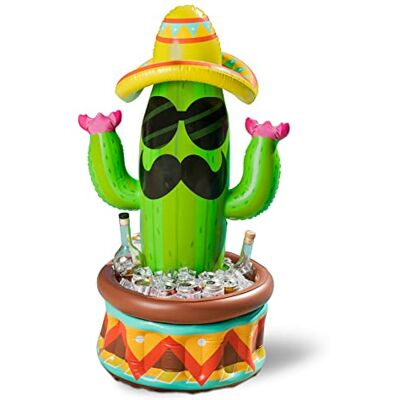 JOYIN Glacière Gonflable Cactus 91 cm avec Sombrero, Seau à Glace Gonflable pour Boissons, Décoration Fiesta, Cinco de Mayo, Fête Mexicaine, Pool Party, Anniversaire et Jardin - Publicité JOYIN Glacière Gonflable Cactus 91 cm avec Sombrero, Seau à Glace Gonflable pour Boissons, Décoration Fiesta, Cinco de Mayo, Fête Mexicaine, Pool Party, Anniversaire et Jardin - Publicité