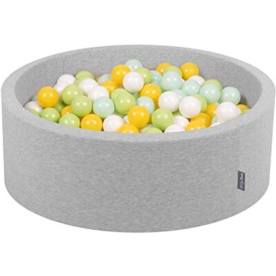 KiddyMoon Piscine À Balles pour Bébé Rond 90X30cm/300 Balles 7Cm Fosses À Boules Jouet Enfant, Gris Clair:Blanc/Menthe/Vert Clair/Jaune - Publicité KiddyMoon Piscine À Balles pour Bébé Rond 90X30cm/300 Balles 7Cm Fosses À Boules Jouet Enfant, Gris Clair:Blanc/Menthe/Vert Clair/Jaune - Publicité
