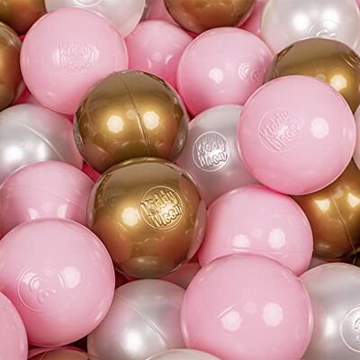 KiddyMoon 700 ∅ 7Cm Balles Colorées Plastique pour Piscine Enfant Bébé Fabriqué en EU, Rose Poudré/Perle/Or - Publicité KiddyMoon 700 ∅ 7Cm Balles Colorées Plastique pour Piscine Enfant Bébé Fabriqué en EU, Rose Poudré/Perle/Or - Publicité