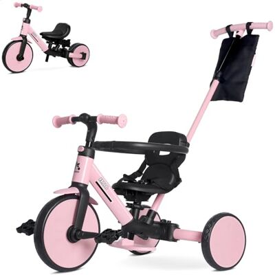 KRIDDO Tricycle évolutif 7 en 1 pour Enfant de 18 Mois à 5 Ans, avec poignée parentale, Modes Tricycle et draisienne, Harnais de sécurité à 3 Points et Sac de Rangement, pour garçons et Filles, Rose - Publicité KRIDDO Tricycle évolutif 7 en 1 pour Enfant de 18 Mois à 5 Ans, avec poignée parentale, Modes Tricycle et draisienne, Harnais de sécurité à 3 Points et Sac de Rangement, pour garçons et Filles, Rose - Publicité