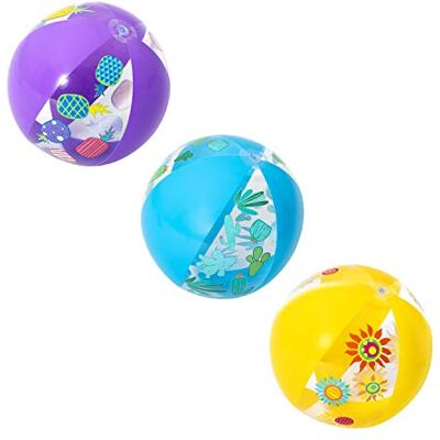 Bestway 31036 Ballon de Plage Gonflable designer Diamètre 51 cm, 3 Modèles Assortis - Publicité Bestway 31036 Ballon de Plage Gonflable designer Diamètre 51 cm, 3 Modèles Assortis - Publicité