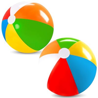 JOYIN Lot de 2 Ballons de Plage gonflables de 50,8 cm, Grands Ballons de Plage Arc-en-Ciel pour fêtes à la Piscine, Jouets de fête d'été pour Enfants et Adultes, Jouets de Plage, Cadeaux de fête - Publicité JOYIN Lot de 2 Ballons de Plage gonflables de 50,8 cm, Grands Ballons de Plage Arc-en-Ciel pour fêtes à la Piscine, Jouets de fête d'été pour Enfants et Adultes, Jouets de Plage, Cadeaux de fête - Publicité