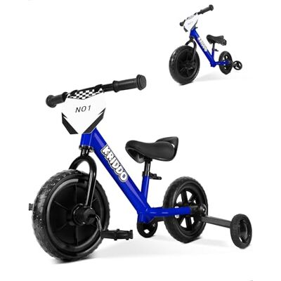 KRIDDO 2-en-1 Tricycle pour Enfants et draisienne 2 à 5 Ans, pédales Amovibles et Roues stabilisatrices repliables, Plaque Personnalisable, Jouet Tricycle pour Enfants de 18 Mois à 3 Ans, Bleu - Publicité KRIDDO 2-en-1 Tricycle pour Enfants et draisienne 2 à 5 Ans, pédales Amovibles et Roues stabilisatrices repliables, Plaque Personnalisable, Jouet Tricycle pour Enfants de 18 Mois à 3 Ans, Bleu - Publicité