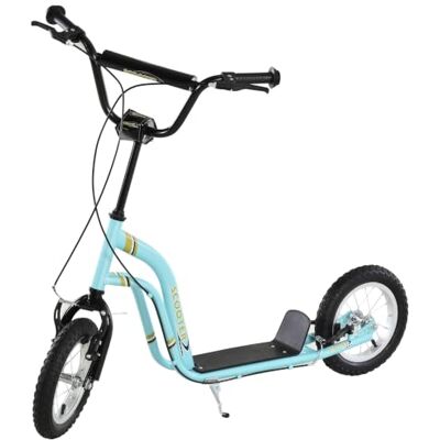 HOMCOM Trottinette Enfants Roues Pneumatiques 12 Pouce 5 à Ans Grandes Roues en Caoutchouc, Charge 100 kg, Trottinette Tout Terrain, Double Freins, Hauteur Réglable, Béquille Latérale - Publicité HOMCOM Trottinette Enfants Roues Pneumatiques 12 Pouce 5 à Ans Grandes Roues en Caoutchouc, Charge 100 kg, Trottinette Tout Terrain, Double Freins, Hauteur Réglable, Béquille Latérale - Publicité
