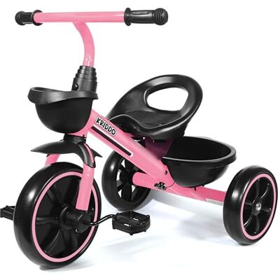KRIDDO Tricycle Enfant 3 Ans, Vélo Enfant de 24 Mois à 5 Ans, Tricycle bébé de 2,5 à 5 Ans, Cadeau tricycles pour Tout-Petits pour Les 2-4 Ans, Rose - Publicité KRIDDO Tricycle Enfant 3 Ans, Vélo Enfant de 24 Mois à 5 Ans, Tricycle bébé de 2,5 à 5 Ans, Cadeau tricycles pour Tout-Petits pour Les 2-4 Ans, Rose - Publicité