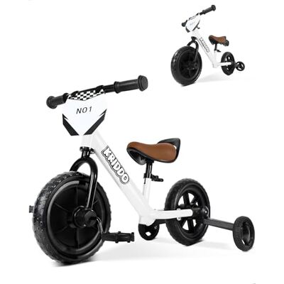 KRIDDO 2-en-1 Tricycle pour Enfants et draisienne 2 à 5 Ans, pédales Amovibles et Roues stabilisatrices repliables, Plaque Personnalisable, Jouet Tricycle pour Enfants de 18 Mois à 3 Ans, Blanc - Publicité KRIDDO 2-en-1 Tricycle pour Enfants et draisienne 2 à 5 Ans, pédales Amovibles et Roues stabilisatrices repliables, Plaque Personnalisable, Jouet Tricycle pour Enfants de 18 Mois à 3 Ans, Blanc - Publicité