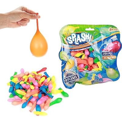 Toi-Toys Ballons à Eau avec Fermeture Automatique Lot de 100 Ballon D'eau Multicolore Remplissage Rapide Bataille D'Eau Jouets de Piscine, Jardin, Plage, Camping - Publicité Toi-Toys Ballons à Eau avec Fermeture Automatique Lot de 100 Ballon D'eau Multicolore Remplissage Rapide Bataille D'Eau Jouets de Piscine, Jardin, Plage, Camping - Publicité