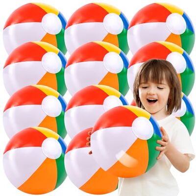 JOYIN Lot de 12 Ballons de Plage 16 Pouces gonflables, Grands Ballons Arc-en-Ciel pour fêtes à la Piscine, Jouets et Cadeaux d'invités pour Enfants et Adultes. Publicité JOYIN Lot de 12 Ballons de Plage 16 Pouces gonflables, Grands Ballons Arc-en-Ciel pour fêtes à la Piscine, Jouets et Cadeaux d'invités pour Enfants et Adultes. Publicité
