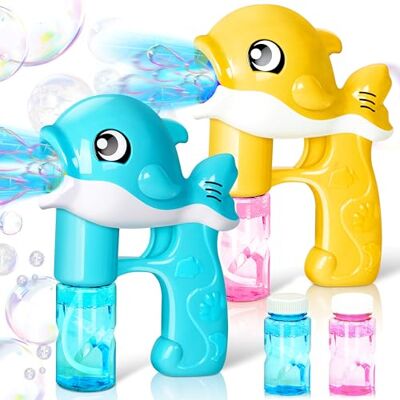 JOYIN 2 Pistolets à Bulles Baleine avec 4 Bouteilles de Solutions à Bulles, Machine à Bulles Automatique, souffleur de Bulles pour Les Enfants, Les Jeunes Enfants, Jouets d'été pour l'extérieur - Publicité JOYIN 2 Pistolets à Bulles Baleine avec 4 Bouteilles de Solutions à Bulles, Machine à Bulles Automatique, souffleur de Bulles pour Les Enfants, Les Jeunes Enfants, Jouets d'été pour l'extérieur - Publicité