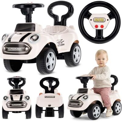 Sun Porteur Auto Enfant 1 an voiturette, pour Enfant Dès 12 Moi avec klaxon et Sons, Push Car, Ride on (Blanc) - Publicité Sun Porteur Auto Enfant 1 an voiturette, pour Enfant Dès 12 Moi avec klaxon et Sons, Push Car, Ride on (Blanc) - Publicité