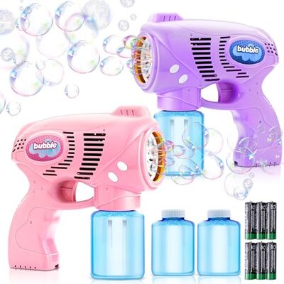 JOYIN 2 pistolets à bulles avec 2 bouteilles de solution de recharge, machine à bulles pistolet pour enfants, tout-petits, cadeaux de fête, été, activités de plein air, mariage, Pâques, cadeau - Publicité JOYIN 2 pistolets à bulles avec 2 bouteilles de solution de recharge, machine à bulles pistolet pour enfants, tout-petits, cadeaux de fête, été, activités de plein air, mariage, Pâques, cadeau - Publicité
