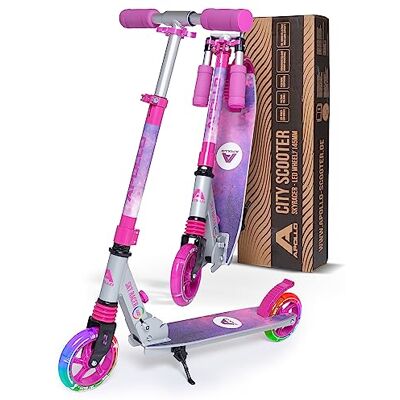 Apollo LED Skyracer – Trottinette Urbaine à Suspension avec Roues LED 145 mm, modèle Pliable et réglable en Hauteur pour Enfants et Adolescents, adaptée au Freestyle - Publicité Apollo LED Skyracer – Trottinette Urbaine à Suspension avec Roues LED 145 mm, modèle Pliable et réglable en Hauteur pour Enfants et Adolescents, adaptée au Freestyle - Publicité