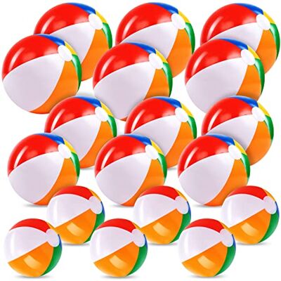 JOYIN Ballons de Plage Gonflables(18 Paquets), 18 Ballon Gonflable Piscine gonflables en 20"/50.8cm, 16"/40.6cm et 12"/30.5cm Multicolores - Publicité JOYIN Ballons de Plage Gonflables(18 Paquets), 18 Ballon Gonflable Piscine gonflables en 20"/50.8cm, 16"/40.6cm et 12"/30.5cm Multicolores - Publicité