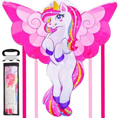 JOYIN Cerf-volant géant licorne de 43,3 pouces Facile à voler pour enfants et adultes Grand pour jeux et activités de plage en plein air - Publicité JOYIN Cerf-volant géant licorne de 43,3 pouces Facile à voler pour enfants et adultes Grand pour jeux et activités de plage en plein air - Publicité