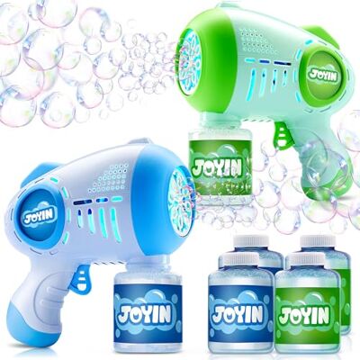 JOYIN 2 Pistolets à Bulles pour Enfants avec 4 Bouteilles de Solution, Pistolet à Bulles Automatique à 8 Trous pour Enfants, Adultes, Jouets d'été, Cadeaux de Pâques, Cadeaux de fête, Vert, Bleu - Publicité JOYIN 2 Pistolets à Bulles pour Enfants avec 4 Bouteilles de Solution, Pistolet à Bulles Automatique à 8 Trous pour Enfants, Adultes, Jouets d'été, Cadeaux de Pâques, Cadeaux de fête, Vert, Bleu - Publicité