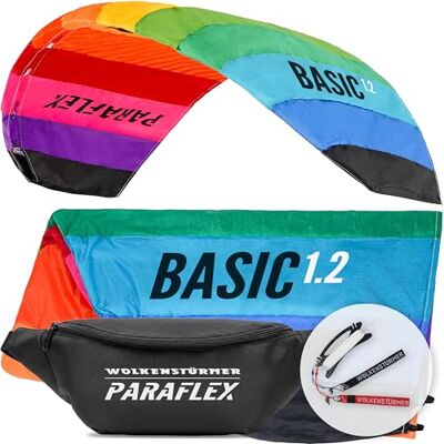 Wolkenstürmer Paraflex Basic 1.2 Aile de Traction, Arc-en-Ciel Prêt à l'emploi cerf-Volant 2 Lignes pour débutants et Enfants à partir de 6 Ans Voile de Traction Aile de Kitesurf - Publicité Wolkenstürmer Paraflex Basic 1.2 Aile de Traction, Arc-en-Ciel Prêt à l'emploi cerf-Volant 2 Lignes pour débutants et Enfants à partir de 6 Ans Voile de Traction Aile de Kitesurf - Publicité