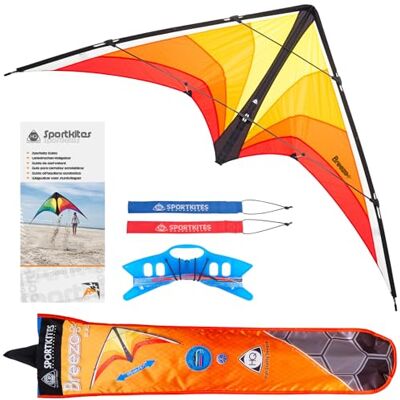 HQ Breezo – Cerf-Volant Pilotable Polyvalent Blaze – Envergure 117 cm – Polyester Ripstop – Enfant & Adulte – Dès 10 Ans - Publicité HQ Breezo – Cerf-Volant Pilotable Polyvalent Blaze – Envergure 117 cm – Polyester Ripstop – Enfant & Adulte – Dès 10 Ans - Publicité