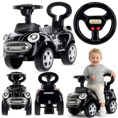 Sun Porteur Auto Enfant 1 an voiturette, pour Enfant Dès 12 Moi avec klaxon et Sons, Push Car, Ride on (Noir) - Publicité Sun Porteur Auto Enfant 1 an voiturette, pour Enfant Dès 12 Moi avec klaxon et Sons, Push Car, Ride on (Noir) - Publicité