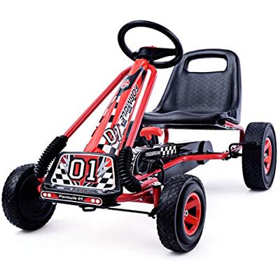COSTWAY Kart à Pédale Enfant avec Siège Réglable & Freins à Main, Vélo d’Enfant avec 4 Roues en EVA, Charge 30kg pour Enfants de 3-8 Ans, 98x59x61 cm - Publicité COSTWAY Kart à Pédale Enfant avec Siège Réglable & Freins à Main, Vélo d’Enfant avec 4 Roues en EVA, Charge 30kg pour Enfants de 3-8 Ans, 98x59x61 cm - Publicité