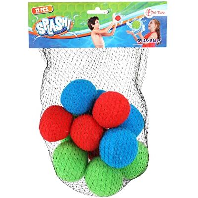 Toi-Toys Bombe à Eau Réutilisables Splash Lot de 12 Ballons d'eau Ø 5 cm dans sac en filet Remplissage Rapide Water Balloons Jouet de Water Ballons d'eau pour Enfants Piscine - Publicité Toi-Toys Bombe à Eau Réutilisables Splash Lot de 12 Ballons d'eau Ø 5 cm dans sac en filet Remplissage Rapide Water Balloons Jouet de Water Ballons d'eau pour Enfants Piscine - Publicité