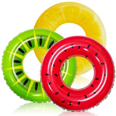 JOYIN Bouée Gonflable de Tube (Paquet de 3) avec Peinture de Fruits d'Été, Kiwi, Citron et Pastèque, Anneau de Natation, Radeau Gonflable, Décoration pour Fête de Piscine - Publicité JOYIN Bouée Gonflable de Tube (Paquet de 3) avec Peinture de Fruits d'Été, Kiwi, Citron et Pastèque, Anneau de Natation, Radeau Gonflable, Décoration pour Fête de Piscine - Publicité