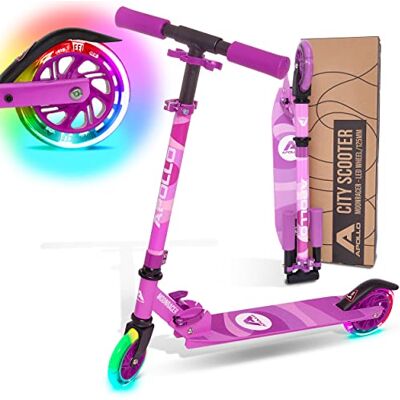 Apollo Trottinette Enfants LED Moonracer Trottinette pour Enfants avec Suspension Trottinette Pliable Enfant Trottinette City à Partir de 4 Ans Réglable - Publicité Apollo Trottinette Enfants LED Moonracer Trottinette pour Enfants avec Suspension Trottinette Pliable Enfant Trottinette City à Partir de 4 Ans Réglable - Publicité