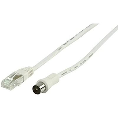 Sédéa Cable fiche rj45 Male et fiche antenne coaxiale 2m avec Adaptateur F /9.52mm - Publicité Sédéa Cable fiche rj45 Male et fiche antenne coaxiale 2m avec Adaptateur F /9.52mm - Publicité