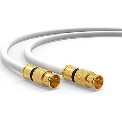 RedStar24 Câble satellite 1 m 135 dB Câble d'antenne coaxial avec fiche F rapide 5 blindages 75 ohms HDTV, 4K UHD, DVB-S/S2, modem câble et routeur - Publicité RedStar24 Câble satellite 1 m 135 dB Câble d'antenne coaxial avec fiche F rapide 5 blindages 75 ohms HDTV, 4K UHD, DVB-S/S2, modem câble et routeur - Publicité