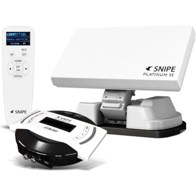 Selfsat Snipe Platinum Single Vollautomatische Satellitenantenne App Astra Système satellite plat 4K avec télécommande Bluetooth OLED, contrôle de l'application iOS et Android - Publicité Selfsat Snipe Platinum Single Vollautomatische Satellitenantenne App Astra Système satellite plat 4K avec télécommande Bluetooth OLED, contrôle de l'application iOS et Android - Publicité