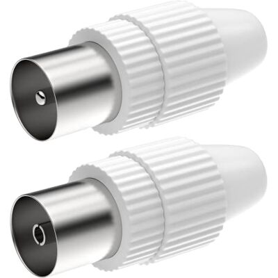 RedStar24 Prise Antenne TV Fiche Coaxiale Mâle & Femelle Coupleur Pour Télévision Par Câble IEC TV Antennes SAT Installations BK 4K UHD Blanc - Publicité RedStar24 Prise Antenne TV Fiche Coaxiale Mâle & Femelle Coupleur Pour Télévision Par Câble IEC TV Antennes SAT Installations BK 4K UHD Blanc - Publicité