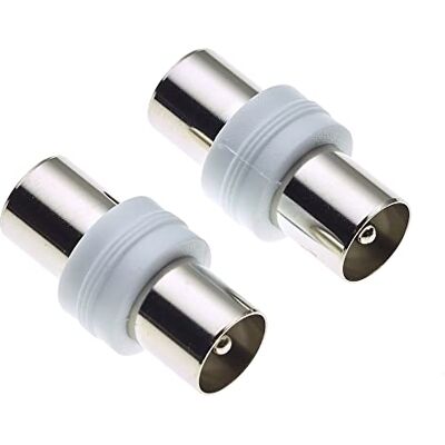 Keple Adaptateur de prise coaxiale TV Adaptateur convertisseur coupleur de prise cylindrique pour antenne de câble coaxial FM satellite Lot de 2 - Publicité Keple Adaptateur de prise coaxiale TV Adaptateur convertisseur coupleur de prise cylindrique pour antenne de câble coaxial FM satellite Lot de 2 - Publicité