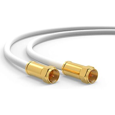 RedStar24 Câble SAT Premium 25m Câble Coaxial Connecteur F Classe A+ Câble Antenne Fiche F pour TV, Routeur & Modem Internet Supporte HD, 4K UHD,8K, DVB-S/S2 Câble Satellite Blanc - Publicité RedStar24 Câble SAT Premium 25m Câble Coaxial Connecteur F Classe A+ Câble Antenne Fiche F pour TV, Routeur & Modem Internet Supporte HD, 4K UHD,8K, DVB-S/S2 Câble Satellite Blanc - Publicité