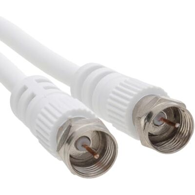 kenable Câble Satellite Coaxial RG59 75 Ohm avec Connecteurs F Mâle à Mâle à Visser Blanc 1m - Publicité kenable Câble Satellite Coaxial RG59 75 Ohm avec Connecteurs F Mâle à Mâle à Visser Blanc 1m - Publicité